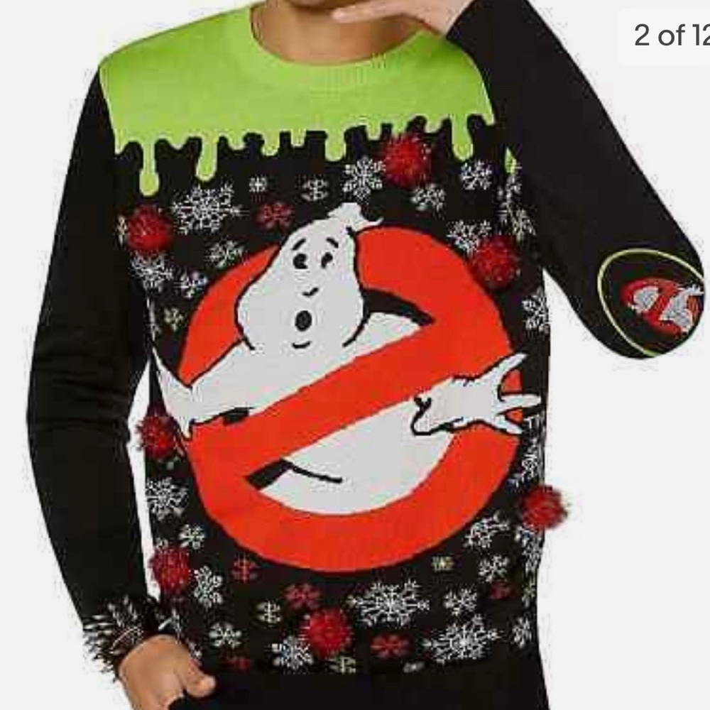 COPY - Spencers Workshop Weater Ghostbusters Slimer Logo Rare Unisex light up C…